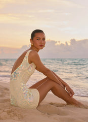 Maral Sequin Mini Dress - Yellow